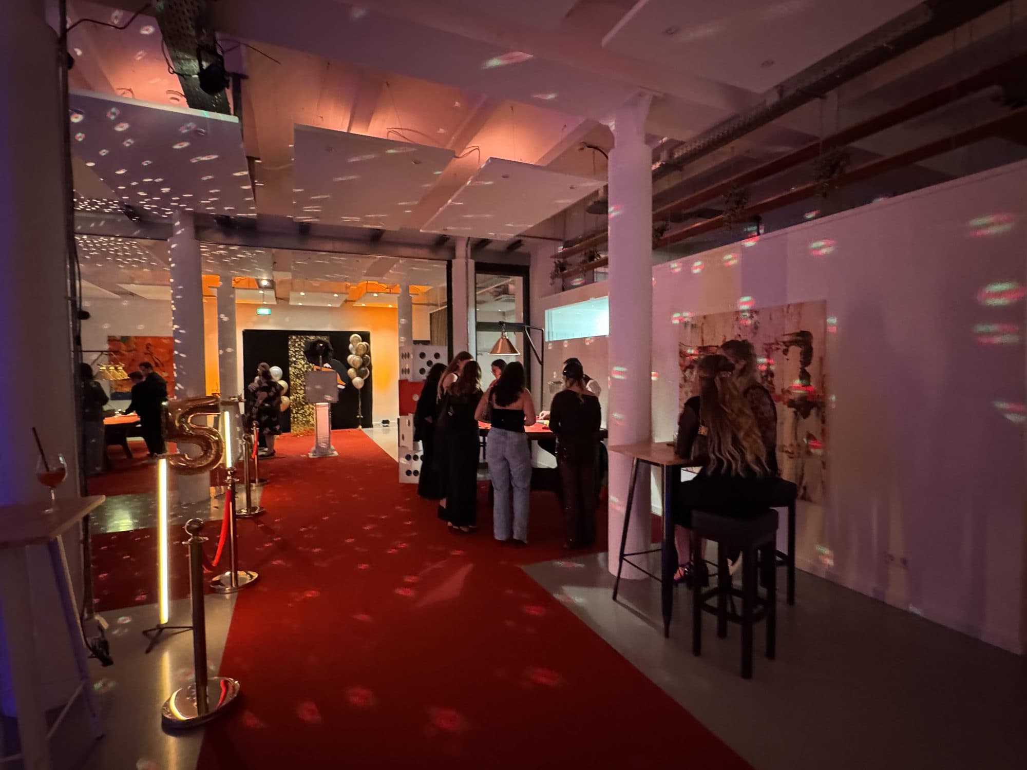 Corporate evening event with red carpet at the REST2RENT event venue in Hamburg